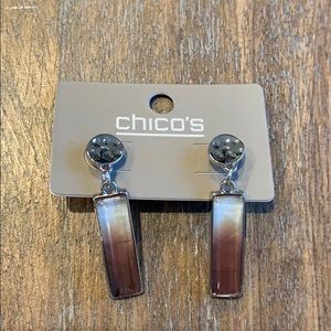 NWT Chico’s Silver ombré drop pierced earrings